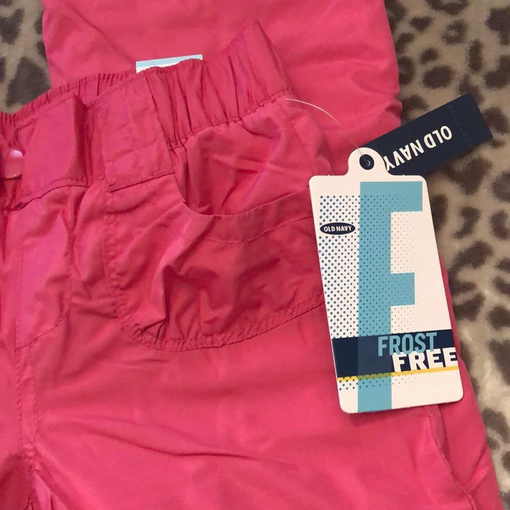 Old Navy Pink Frost Free Snow Pants Size Small 6 7 Fleece Lined